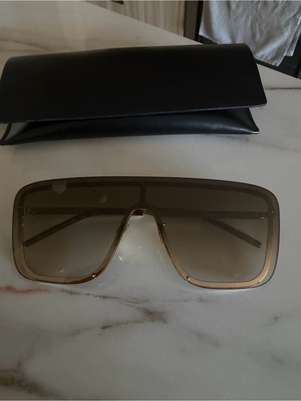 Saint Laurent Shield Sunglasses in Brown Fade